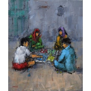 Zahid Saleem, 13 x 16 Inch, Acrylic on Canvas, Figurative Painting, AC-ZS-090
